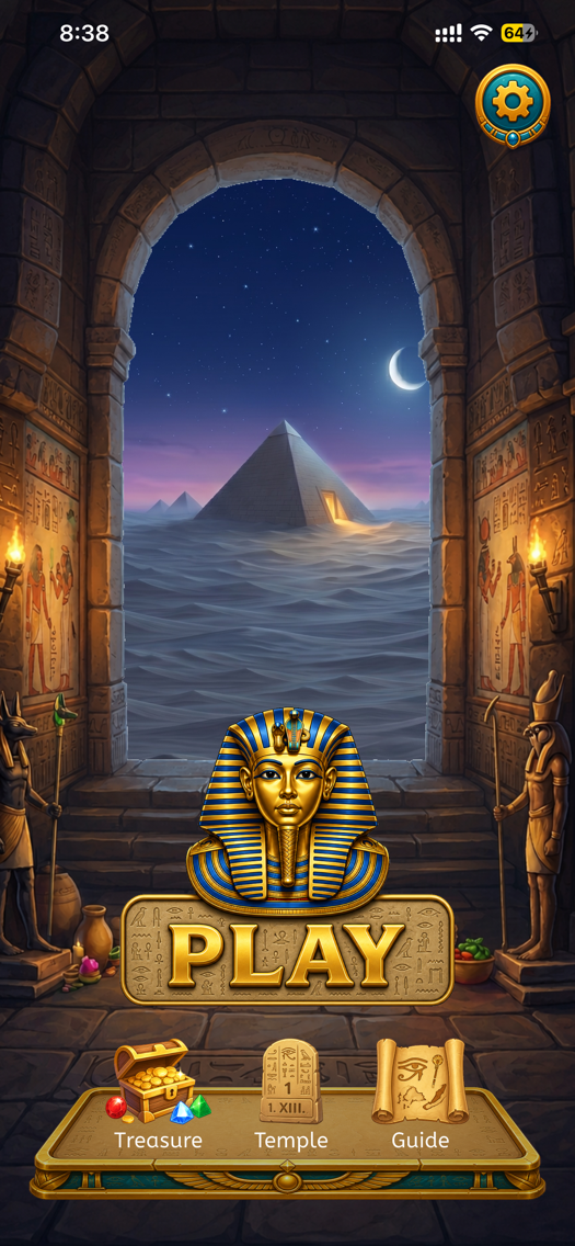 Egypt Tile Title Screen and Pharaoh Tomb Entrance